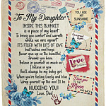 To My Daughter From Dad, White, Cozy Plush Fleece Blanket - 50x60