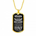 To My Nephew If Ever There Is Tomorrow When We're Not Together Luxury Dog Tag Pendant Necklace - Nephew Gifts - Dog Tag (Gold Plated)