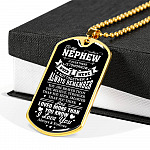 To My Nephew If Ever There Is Tomorrow When We're Not Together Luxury Dog Tag Pendant Necklace - Nephew Gifts - Dog Tag (Gold Plated)