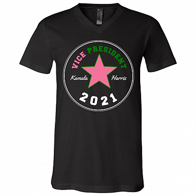 Kamala Harris Chuck And Pearls Mr shirt, Black, V-Neck T-Shirt