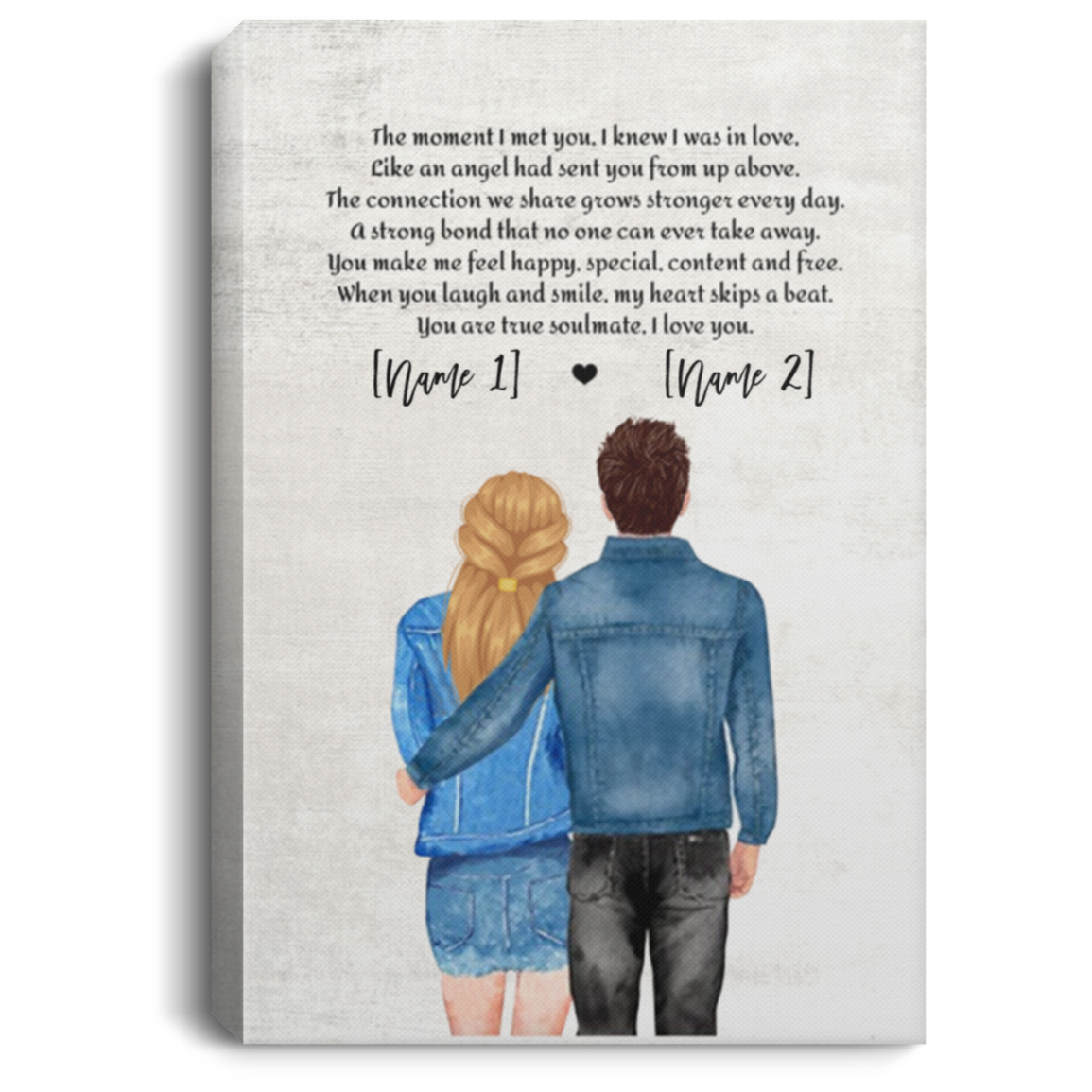Personalized Couple Anniversary Framed Canvas - You Are My True Soulmate I Love You Unframed Poster, White, 0.75'' Framed Canvas Personalized Couple Anniversary Framed Canvas - You Are My True Soulmate I Love You Unframed Poster, White, 0.75'' Framed Canvas