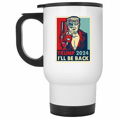 14 oz. White Travel Mug