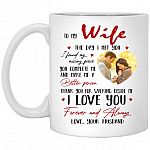 Personalized Photo To My Wife The Day, White, 11 oz. White Mug