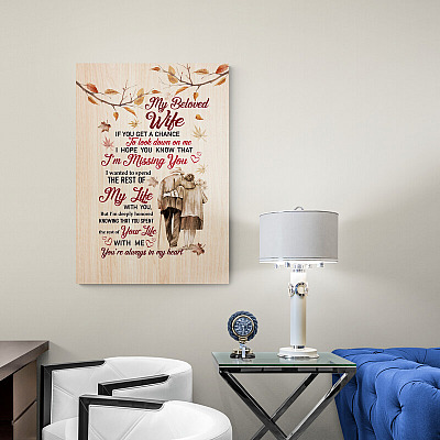 Alternative view of To My Husband If You Get A Chance To Look Down On Me Hope You Know That Im Missing You Framed Canvas - Unframed Poster