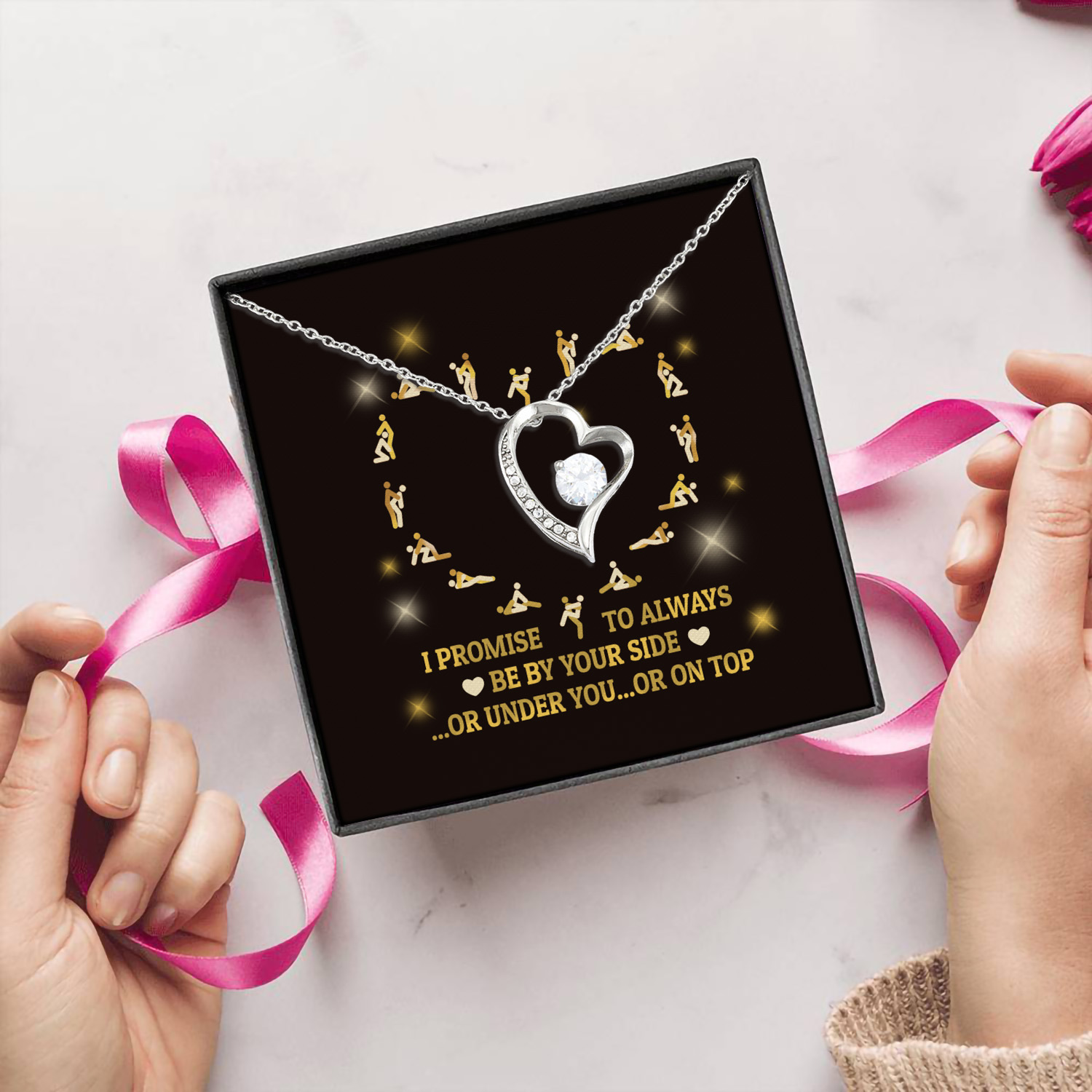 1LV. On Top of You Message (3) Forever Love Necklace (Silver) 5