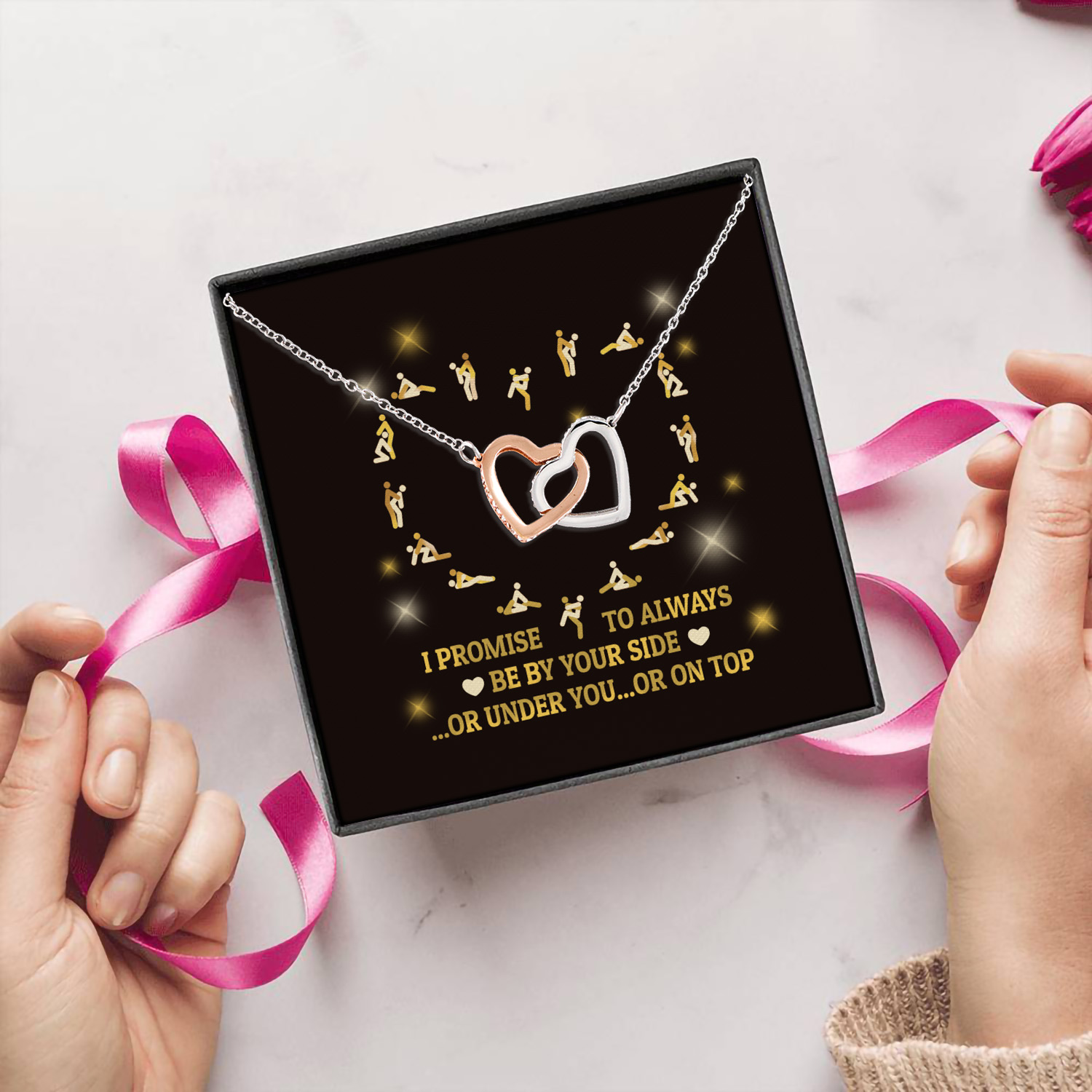 1LV. On Top of You Message (3) Interlocking Hearts Necklace 5