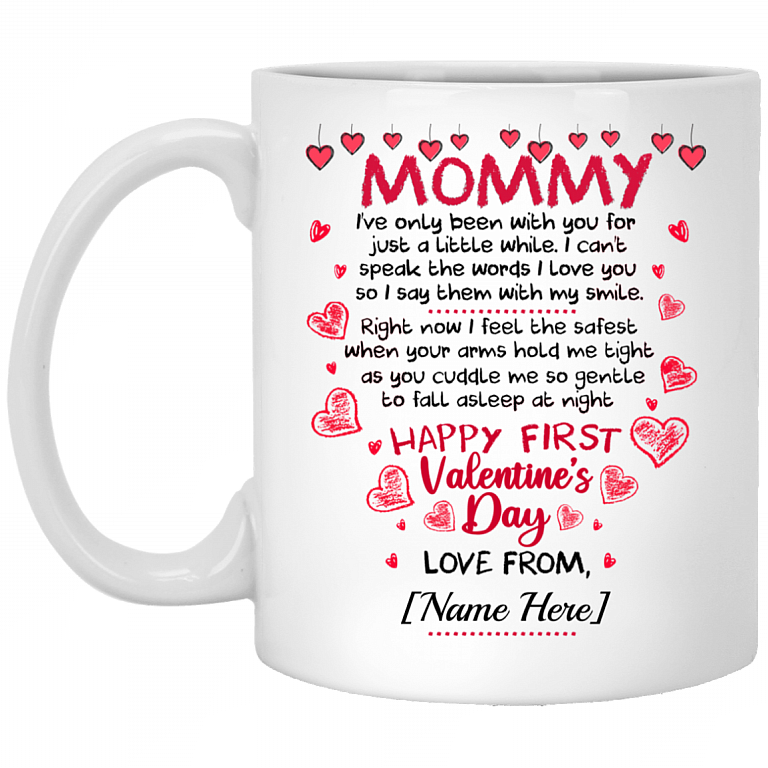 Personalized Mommy I've Only Been with You Valentine Coffee Mug - Beer Stein - Water Bottle - Color Changing Mug, White, 11 oz. White Mug