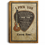 Personalized I Pick You To Do Life With Hand In Hand Side By Side Electric Guitar Canvas Prints - Unframed Poster, White, 0.75'' Framed Canvas