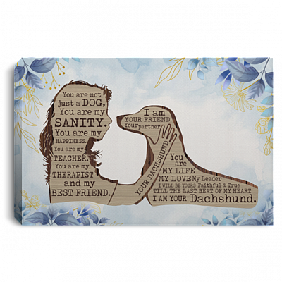 Dachshund Girl You Are Not Just A Dog You Are My Sanity I Am Your Dachshund Framed Canvas Prints - Unframed Poster, White, 0.75'' Framed Canvas
