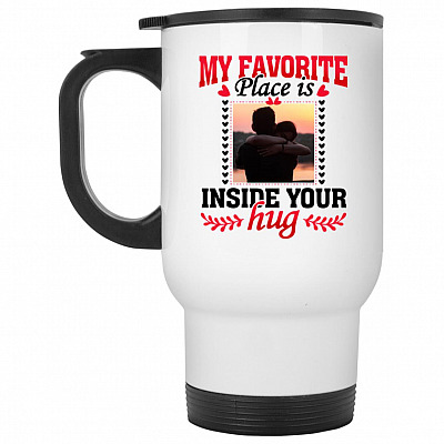 14 oz. White Travel Mug