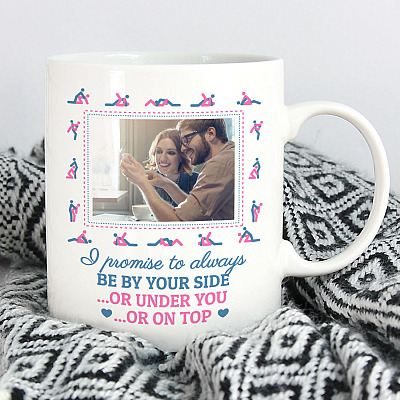 Alternative view of Personalized Photo Always by Your Side or Under You Ceramic Coffee Mug - Beer Stein - Water Bottle - Color Changing Mug
