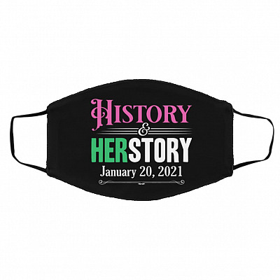 History Mask, Black, Cloth Face Cover – Medium/Large