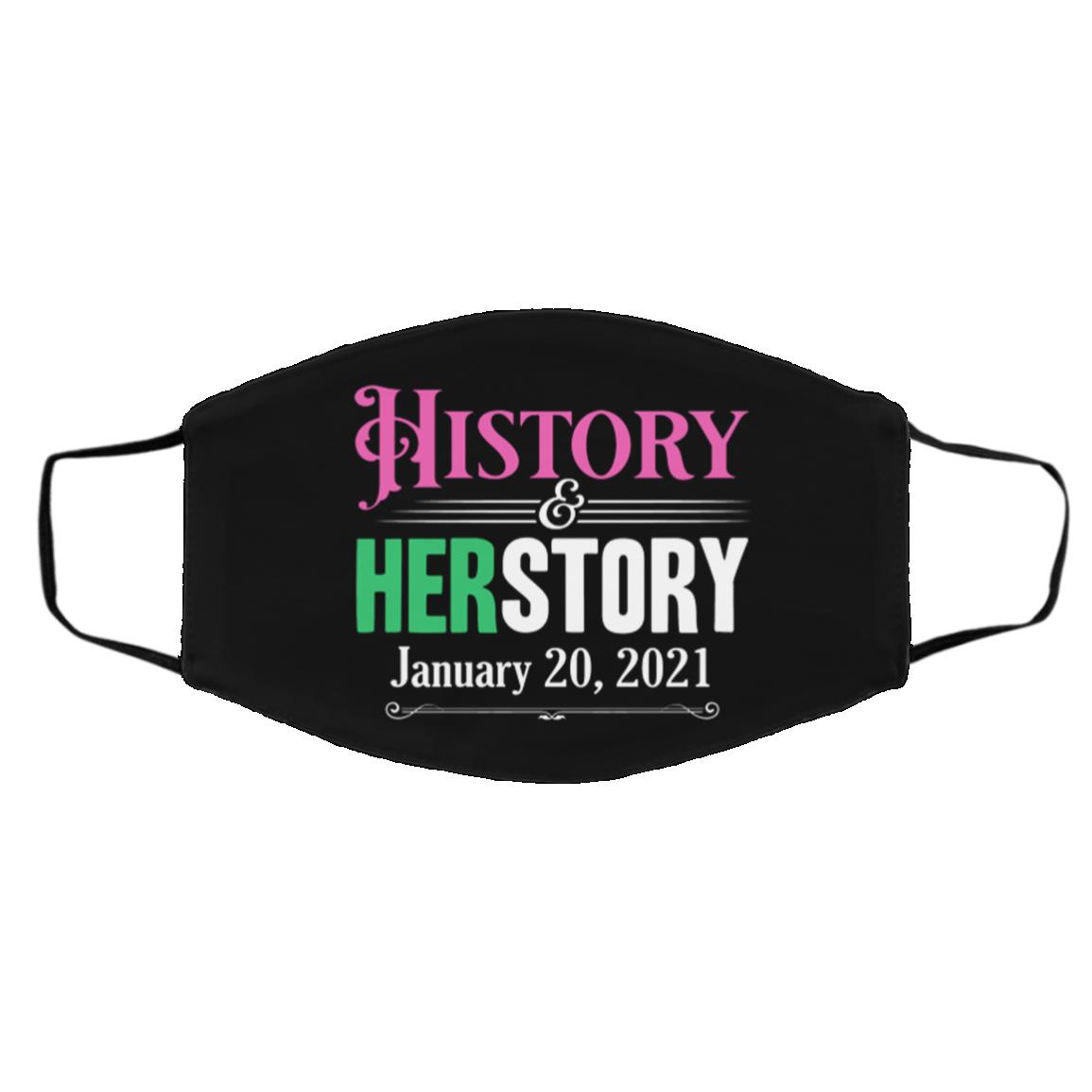 History Mask, Black, Cloth Face Cover – Medium/Large