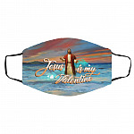 Jesus Is My Valentine Washable, White, Cloth Face Cover – Medium/Large