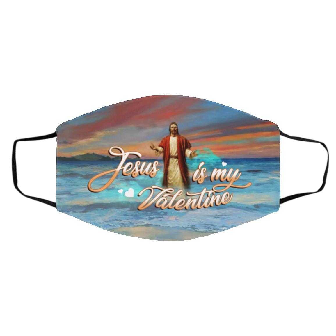 Jesus Is My Valentine Washable, White, Cloth Face Cover – Medium/Large