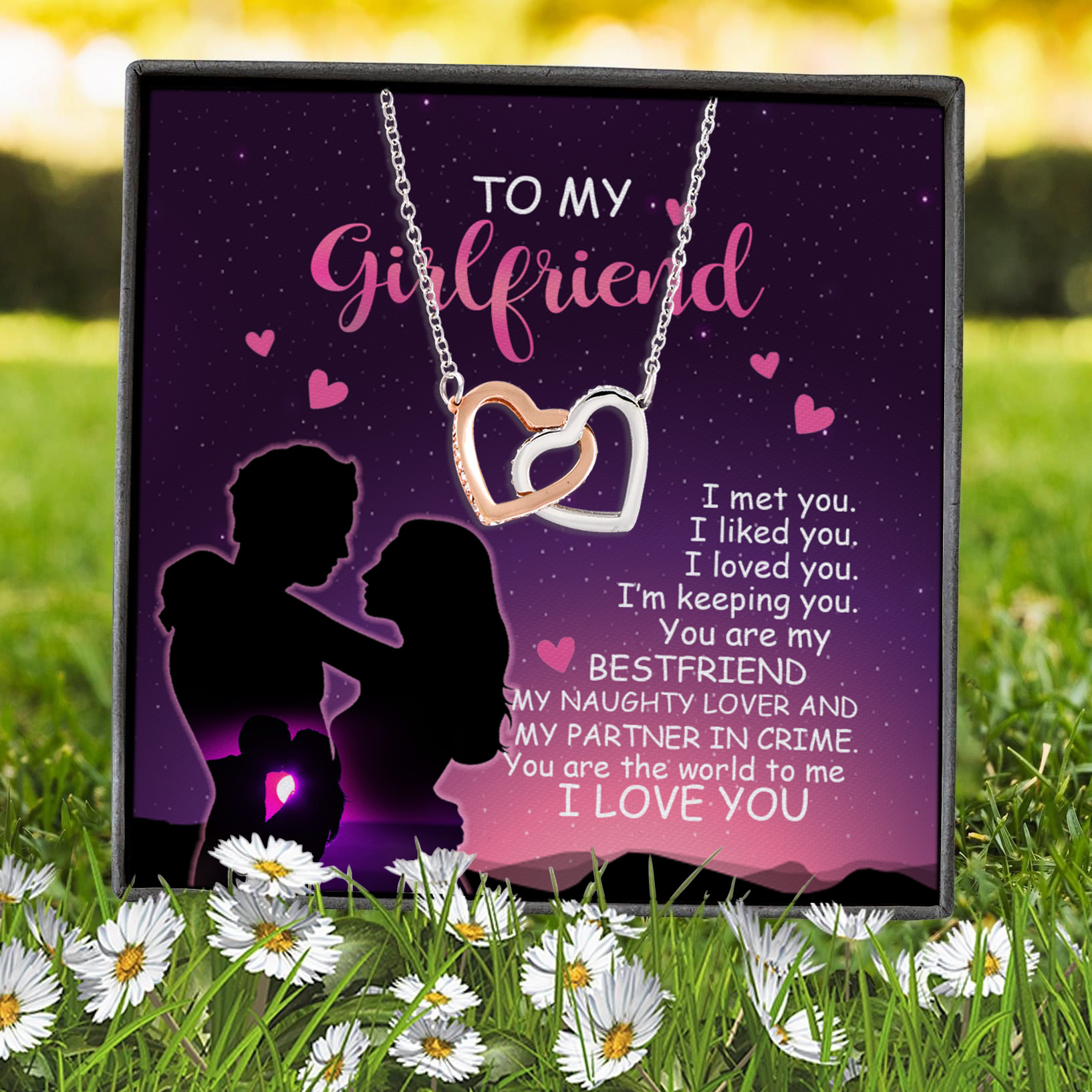 5KT. To My Girlfriend Valentine(5) Interlocking Hearts Necklace 7