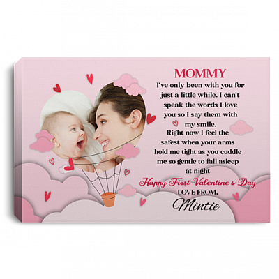 Personalized Photo Mommy I've only Been with You for Just a Little While Framed Canvas - Unframed Poster, White, 0.75'' Framed Canvas