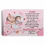 Personalized Photo Daddy I've only Been with You for Just a Little While Framed Canvas - Unframed Poster, White, 0.75'' Framed Canvas Personalized Photo Daddy I've only Been with You for Just a Little While Framed Canvas - Unframed Poster, White, 0.75'' Framed Canvas