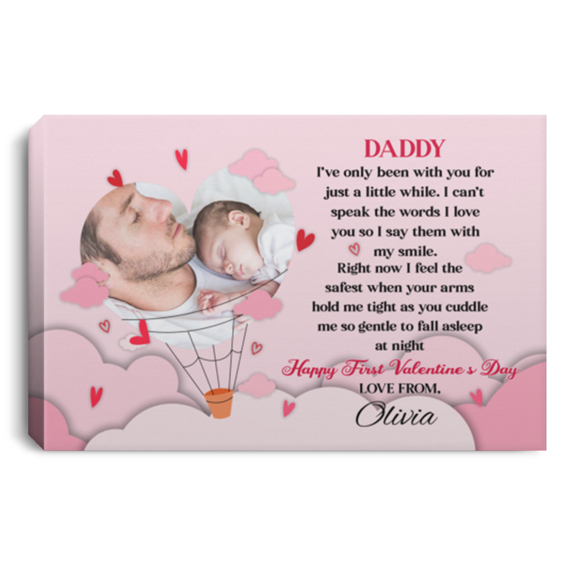 Personalized Photo Daddy I've only Been with You for Just a Little While Framed Canvas - Unframed Poster, White, 0.75'' Framed Canvas Personalized Photo Daddy I've only Been with You for Just a Little While Framed Canvas - Unframed Poster, White, 0.75'' Framed Canvas