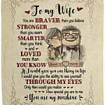 Personalized To My Wife You Are Braver, White, Cozy Plush Fleece Blanket - 50x60