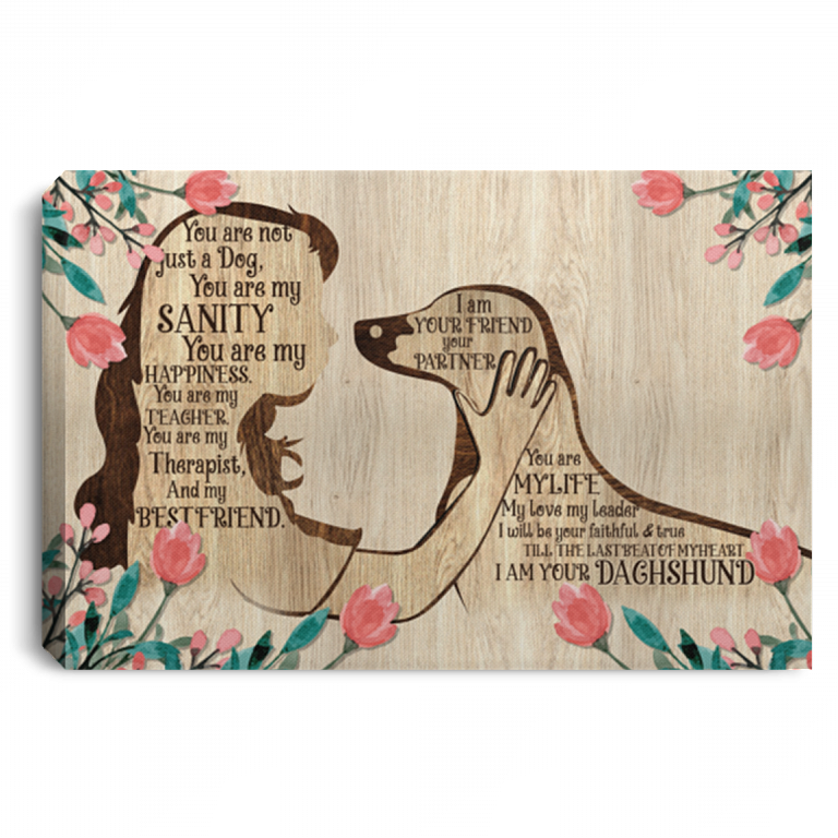 Dachshund Girl Dog You Are Not Just A Dog You Are My Sanity Framed Canvas Prints - Unframed Poster, White, 0.75'' Framed Canvas
