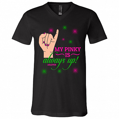 ako vneck, Black, V-Neck T-Shirt
