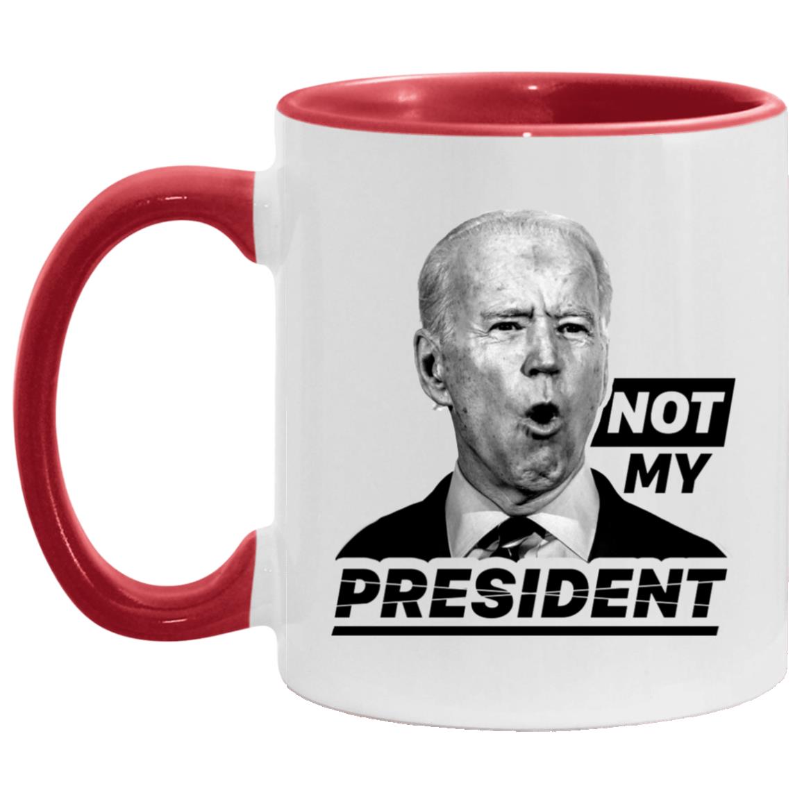 Not My President Pro Trump Accent Mug, White/Red, 11 oz. Accent Mug Not My President Pro Trump Accent Mug, White/Red, 11 oz. Accent Mug