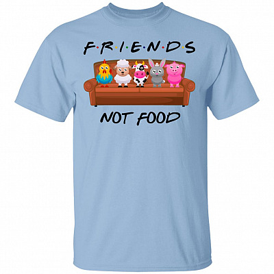 Friends Not Food T-Shirt, Light Blue, Unisex T-Shirt