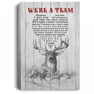 We're A Team Gallery Wrapped Framed Canvas Prints - Unframed Poster - Home Decor Wall Art, White, 0.75'' Framed Canvas
