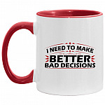 Decisions Accent Mug, White/Red, 11 oz. Accent Mug