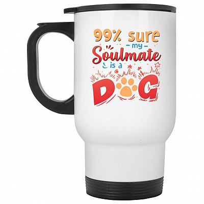 14 oz. White Travel Mug