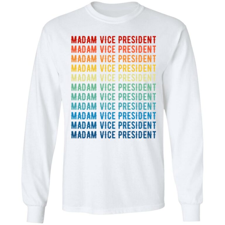 Madam Vice President Kamala Harris Hoodie, White, Long Sleeve