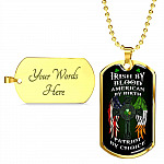 Irish By Blood American By Birth Patriot By Choice St Patrick's Day Luxury Dog Tag Pendant Necklace - Dog Tag (Gold Plated) Irish By Blood American By Birth Patriot By Choice St Patrick's Day Luxury Dog Tag Pendant Necklace - Dog Tag (Gold Plated)