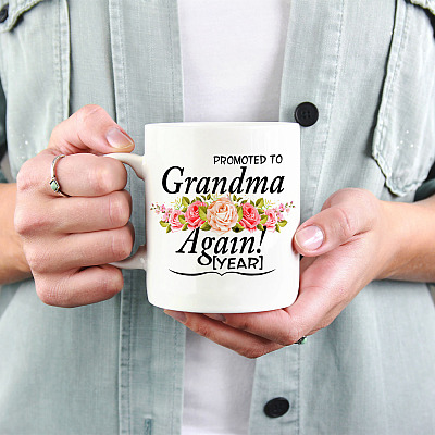 Alternative view of Personalized Promoted To Grandma Again 2021 Coffee Mug - Beer Stein - Water Bottle - Color Changing Mug