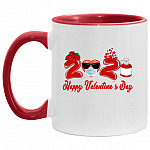 Happy Valentine's Day 2021 Accent Mug, White/Red, 11 oz. Accent Mug