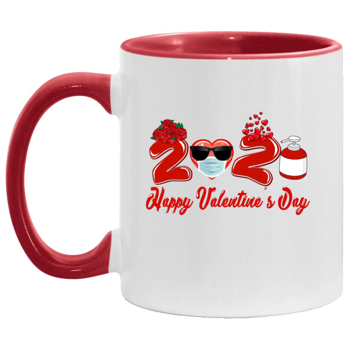 Happy Valentine's Day 2021 Accent Mug, White/Red, 11 oz. Accent Mug Happy Valentine's Day 2021 Accent Mug, White/Red, 11 oz. Accent Mug