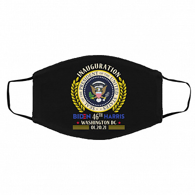 Biden 46th Inauguration Day 2021 Mask, Black, Cloth Face Cover – Medium/Large