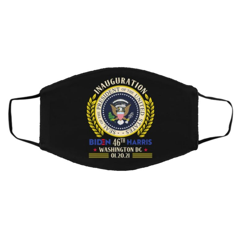 Biden 46th Inauguration Day 2021 Mask, Black, Cloth Face Cover – Medium/Large
