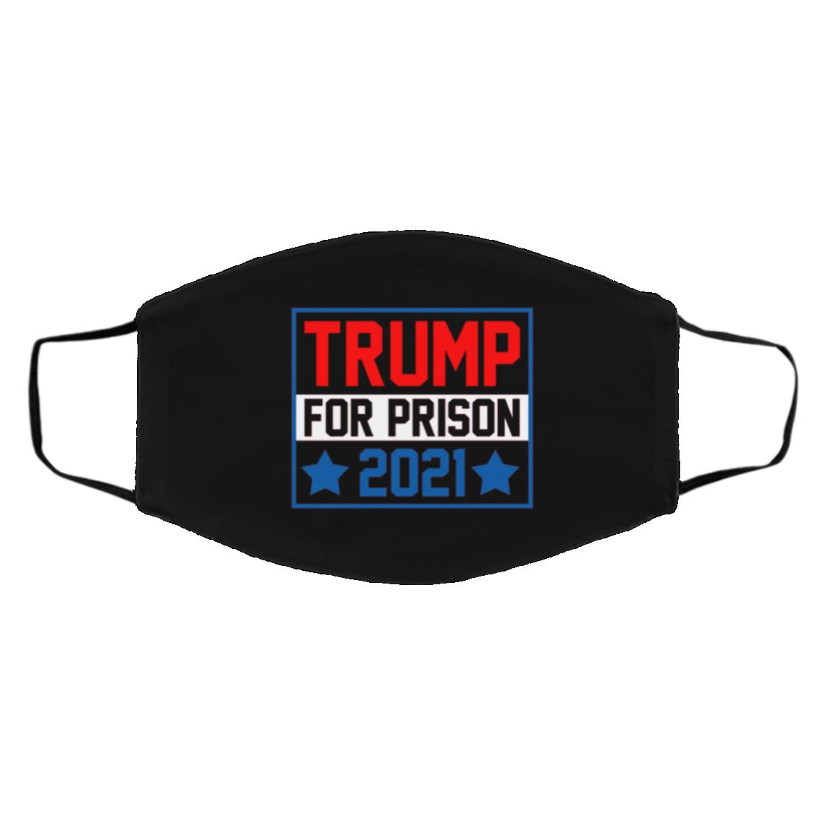 Trump For Prison 2021  Mask, Black, Cloth Face Cover – Medium/Large Trump For Prison 2021 Mask, Black, Cloth Face Cover – Medium/Large