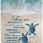 Sea Turtle I Choose You and I'll Blanket, White, Cozy Plush Fleece Blanket - 50x60 Sea Turtle I Choose You and I'll Blanket, White, Cozy Plush Fleece Blanket - 50x60