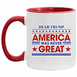 Anti Trump Accent Mug, White/Red, 11 oz. Accent Mug