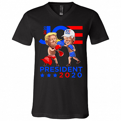 46th President Biden Won T-Shirt - V Neck, Black, V-Neck T-Shirt