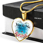 You And Me Always And Forever Heart Pendant Necklace - Gift for Girlfriend Wife - Heart Luxury Necklace (Gold Plated)