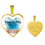 You And Me Always And Forever Heart Pendant Necklace - Gift for Girlfriend Wife - Heart Luxury Necklace (Gold Plated)
