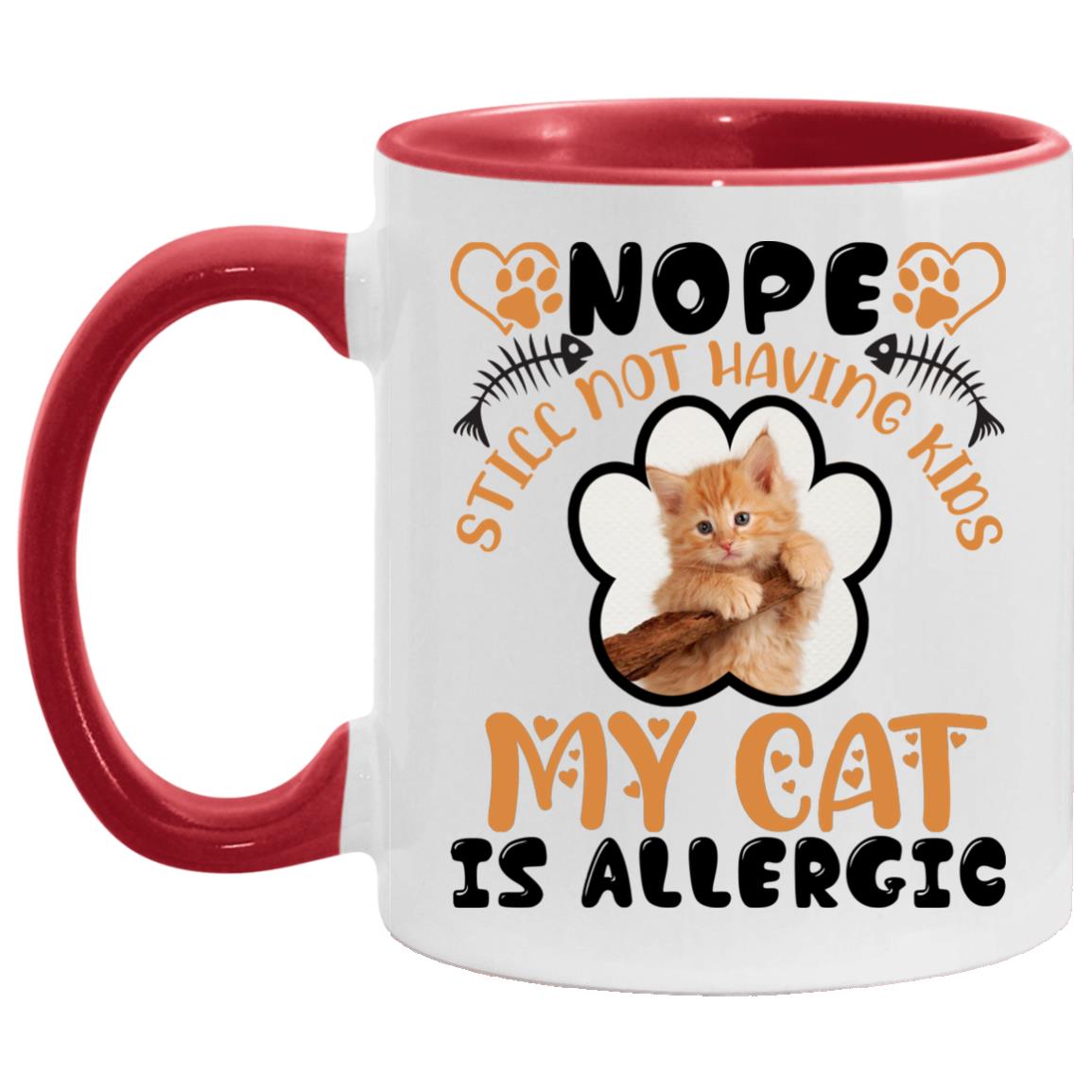 Personalized Photo Cat Accent Mug, White/Red, 11 oz. Accent Mug Personalized Photo Cat Accent Mug, White/Red, 11 oz. Accent Mug