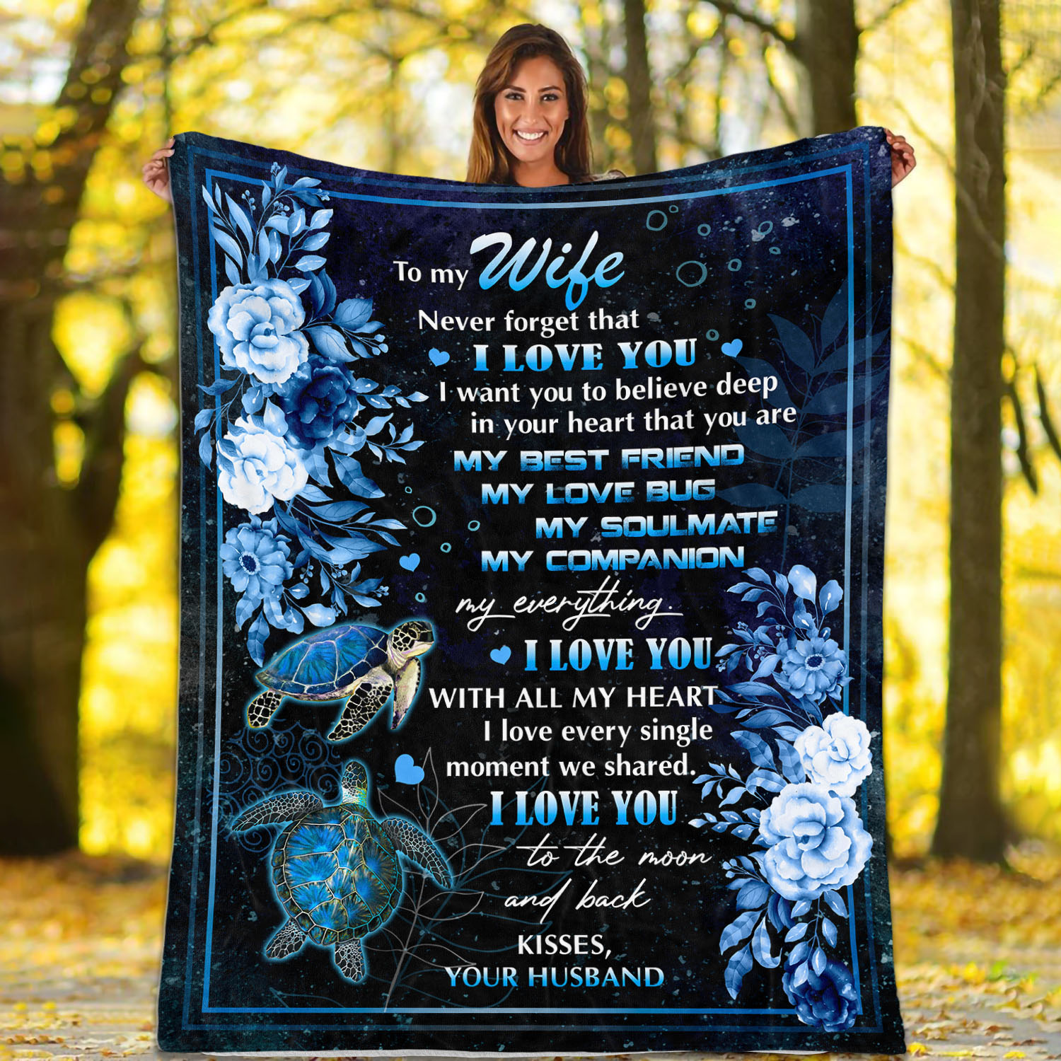 10VT. Turtle To My Wife Never Forget blanket mockup