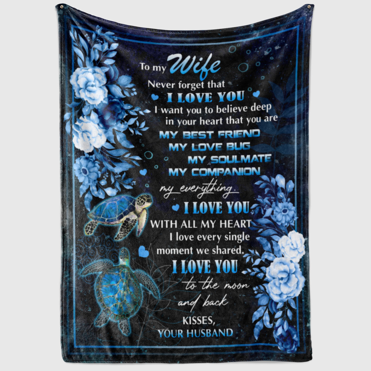 10VT. Turtle To My Wife Never Forget blanket mockup2