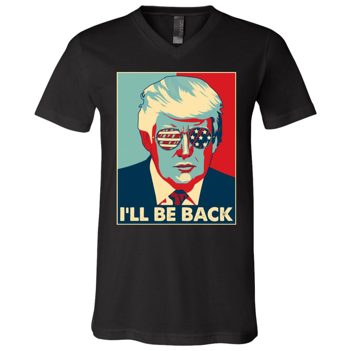 trump vneck, Black, V-Neck T-Shirt