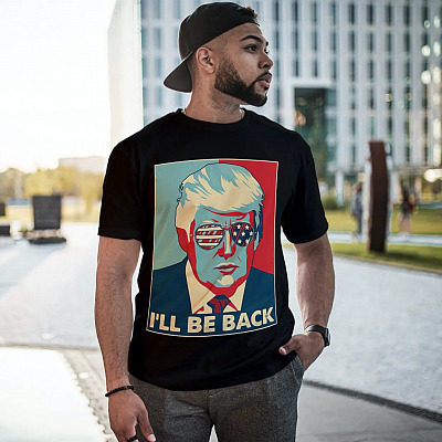 Alternative view of Trump I'll Be Back T-shirt - V-neck - Trump Is Still My President Shirt - Pro Trump Hope Style 2021 Shirt