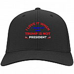 I Love When I Wake Up And Trump, Black, Twill Cap